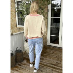 Basket Sweat- Beige/coral