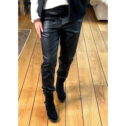 Belle Lisa Coated Pants- black
