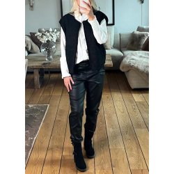 Belle Lisa Coated Pants- black