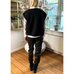 Belle Lisa Coated Pants- black