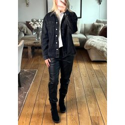 Belle Lisa Coated Pants- black