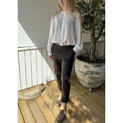 Belle Lisa Coated Pants- Seal Brown