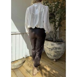 Belle Lisa Coated Pants- Seal Brown