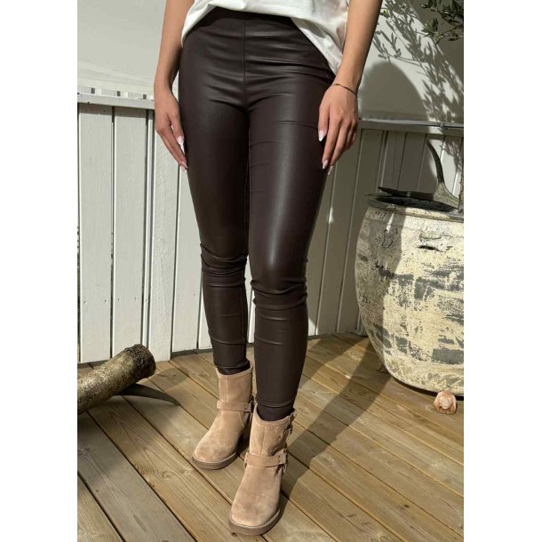 Belle Mw Coated Legging- Seal Brown