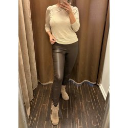 Belle Mw Coated Legging- Seal Brown