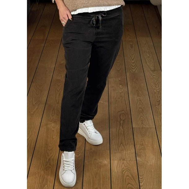 Belle Stretchy Velvet Pants- Brown