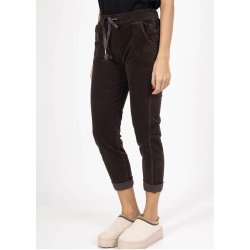 Belle Stretchy Velvet Pants- Brown