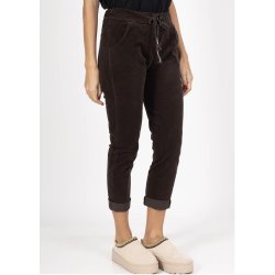 Belle Stretchy Velvet Pants- Brown