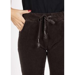 Belle Stretchy Velvet Pants- Brown