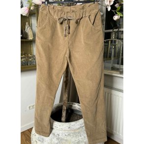 Belle Stretchy Velvet Pants- Camel