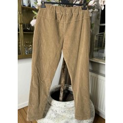 Belle Stretchy Velvet Pants- Camel