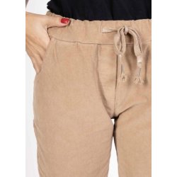 Belle Stretchy Velvet Pants- Camel