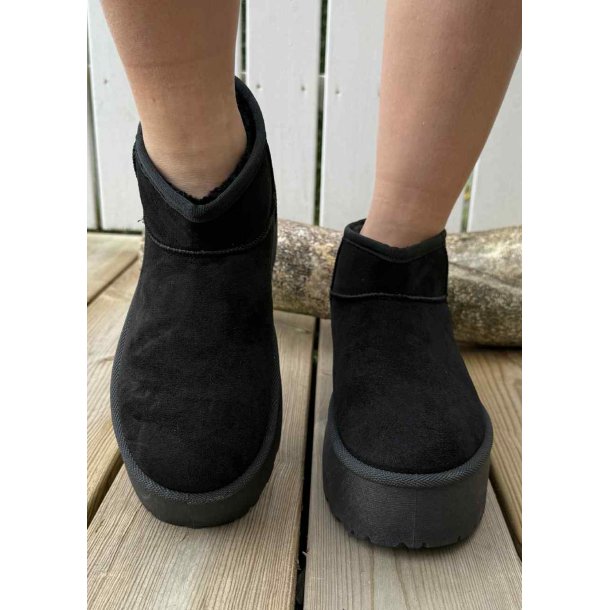 Bello Chunky Teddy Boots- Black
