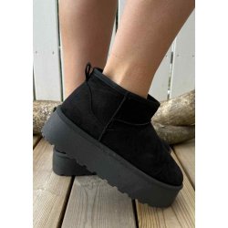 Bello Chunky Teddy Boots- Black