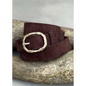 Belt W. Hammered Gold Buckle - Brown