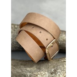 Belt W. Recangular Gold Bukle-Taupe