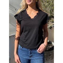 Biana Lace T-shirt- Black
