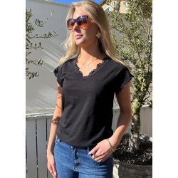 Biana Lace T-shirt- Black