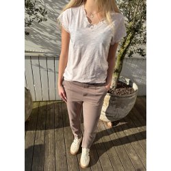 Biana Lace T-shirt- mauve Chalk
