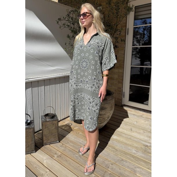 Bianca Tunic Dress W. Pocket- Olive