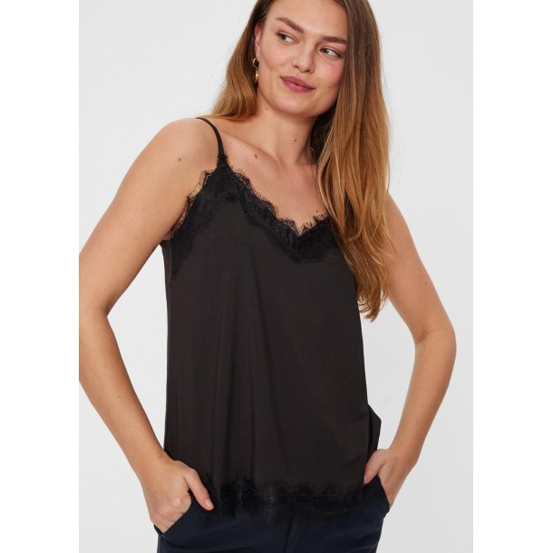 Bicco Lace Strap Top- Black