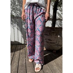 Big Printed Loose Pants- Rose 
