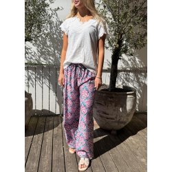 Big Printed Loose Pants- Rose 