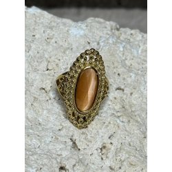Big Stone Gold Ring- Peach