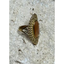 Big Stone Gold Ring- Peach