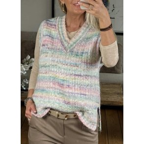 Bilo Knit Vest- Pink Multi