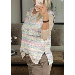 Bilo Knit Vest- Pink Multi