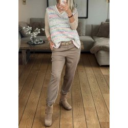 Bilo Knit Vest- Pink Multi