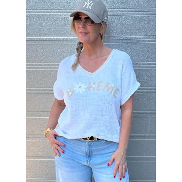 Boheme Cotton T-shirt- White 