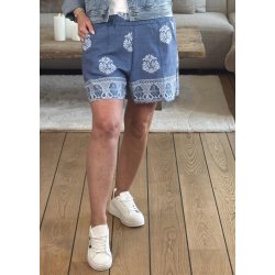 Boho Shorts 55266-  Blue
