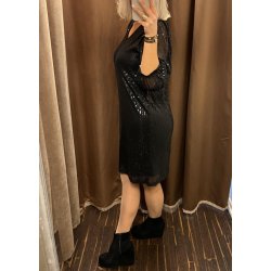 Bolette Sequin Dress- Black