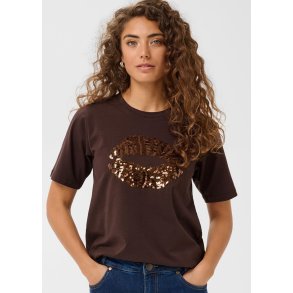 Bree Gith Sequin T-shirt-Coffee Brown