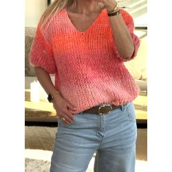 Britt SS Knit Pullover- Pink