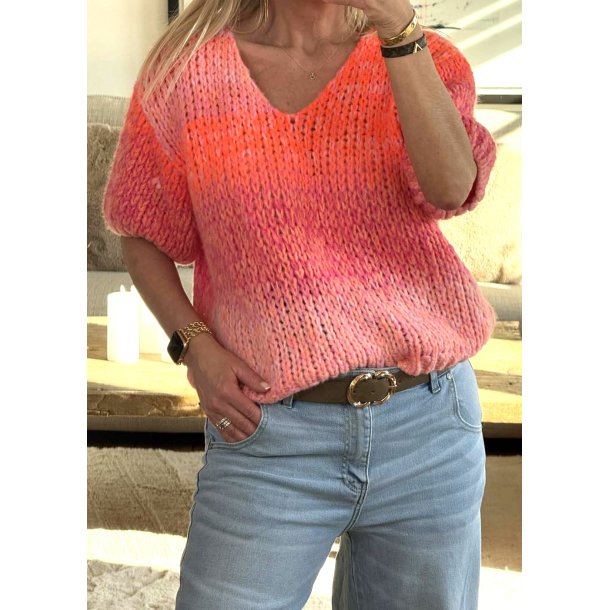 Britt SS Knit Pullover- Pink