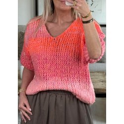 Britt SS Knit Pullover- Pink