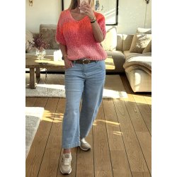 Britt SS Knit Pullover- Pink