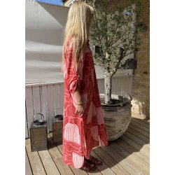 Cecilia Midi Shirt dress- Coral