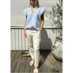 Christel Solid Blouse-blue stripe