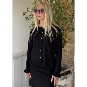 Clare Annemaie Frill Cardigan- Black