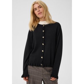 Clare Annemaie Frill Cardigan- Black