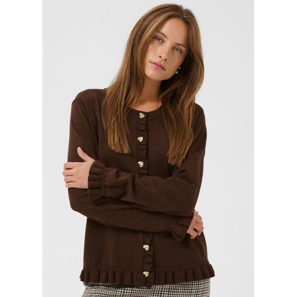 Clare Annemarie Frill cardigan-Coffee Bean