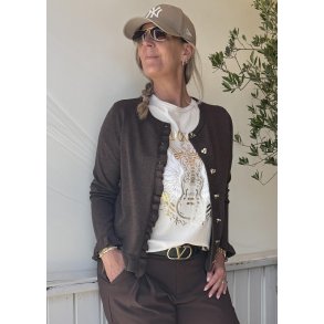 Clare Annemarie Frill cardigan-Coffee Bean