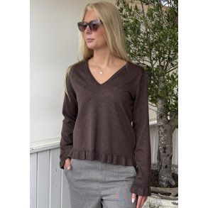 Clare Annemarie vneck- Coffee Bean