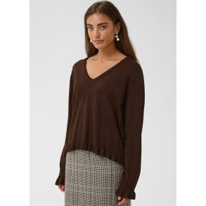 Clare Annemarie vneck- Coffee Bean