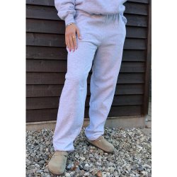 Classic Open Hem Jog Pants- Heather Grey