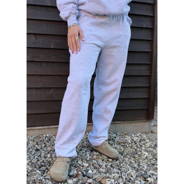 Classic Open Hem Jog Pants- Heather Grey